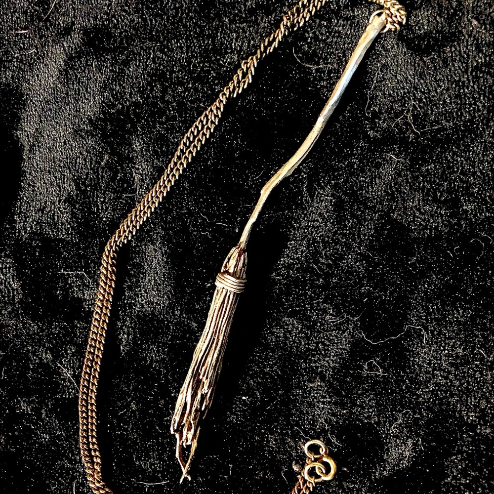 Burial Ground large broom necklace in sterling silver.